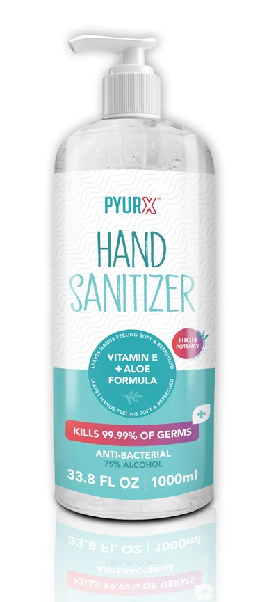 HAND_SANITIZER_PYURX_1000ml - front.jpg Front - HAND SANITIZER PYURX 1000ml front